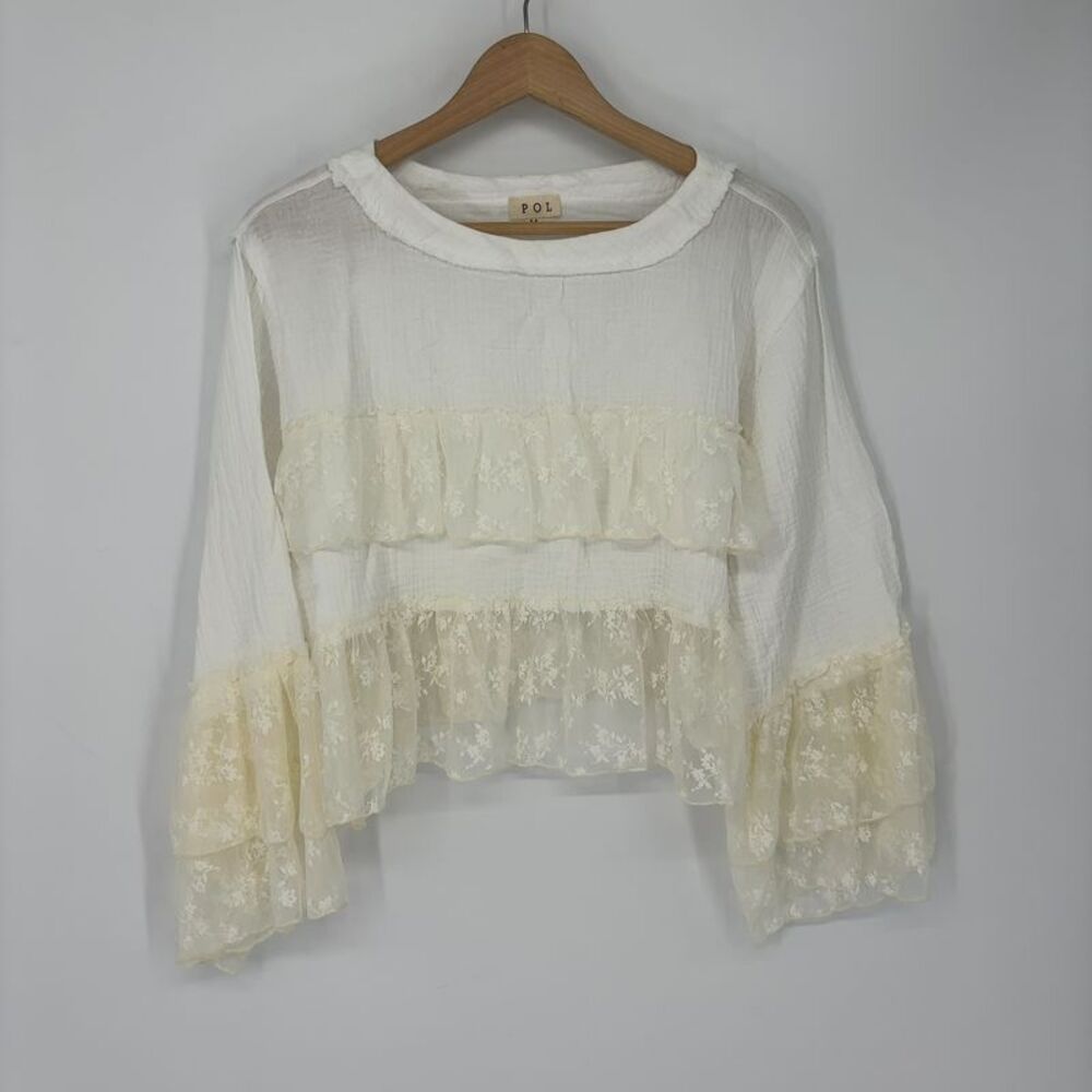 POL Aimee Vintage Lace Top-off white